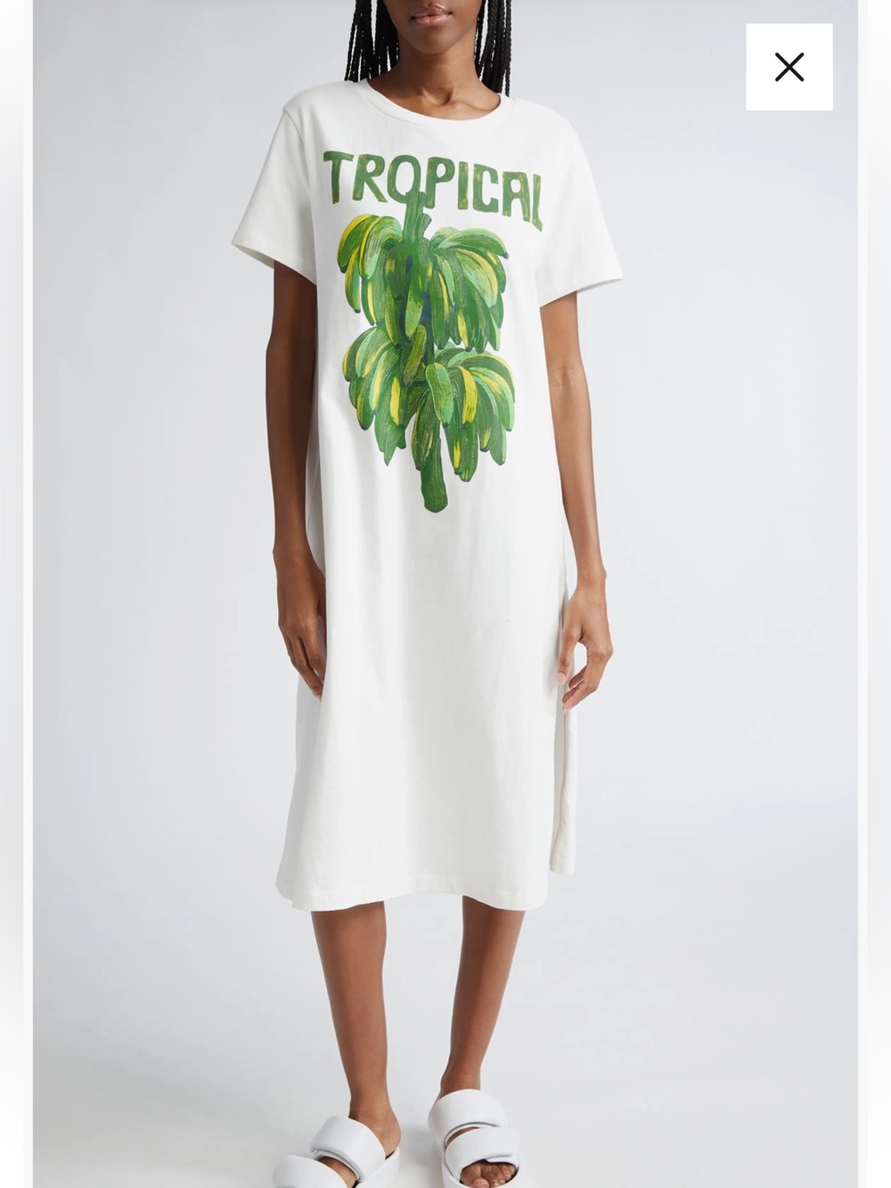 FARM Rio Tropical Graphic White Tee Dress
